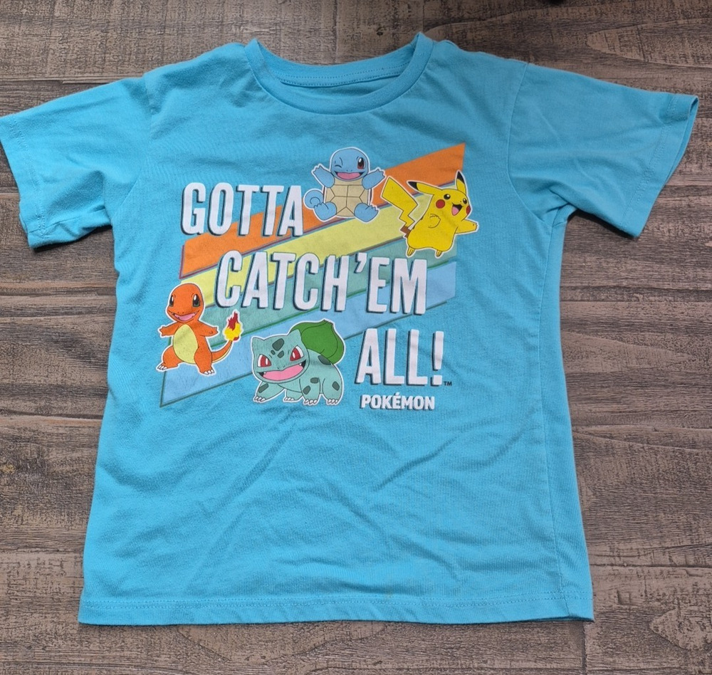 Pokemon Unisex Child X Small 4/5 Blue Pikachu Gotta Catch Em All